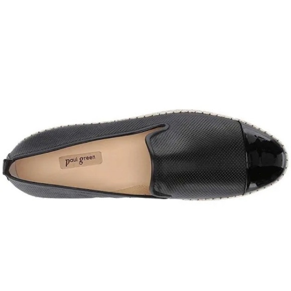 PAUL GREEN Posh Black Perforated Leather Espadrille Loafer - Picture 3 of 9
